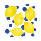 Dekorative PPD Servietten im Aquarellstil mit mediterranem Zitronenmotiv für sommerliche Tischdekoration.