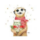 Weihnachtsservietten mit Erdmännchen „Joseph“ 33 × 33 cm