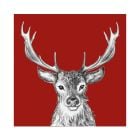 Weihnachtsservietten mit Hirsch „Paul Red“ 33 × 33 cm