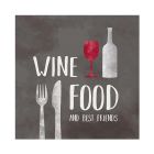 Papierservietten mit Weinmotiv „Wine Food“ 33 × 33 cm