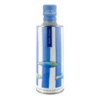 Designflasche des Marea extra vergine Olivenöls von Frantoio D’Orazio – mediterrane Illustration inspiriert vom italienischen Meer.