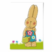 "Hase mit Gießkanne" Postkarte