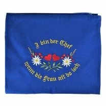 "I bin der Chef wenn die Frau nit do isch" bestickte Südtiroler Bauernschürze