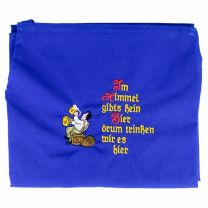 "Im Himmel gibts kein Bier drum trinken wir es hier" bestickte Südtiroler Bauernschürze