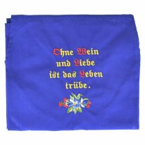 "Ohne Wein und Liebe ist das Leben trübe" bestickte Südtiroler Bauernschürze