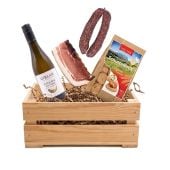 Was Feines – Südtiroler Geschenkkiste mit Speck & Weißwein