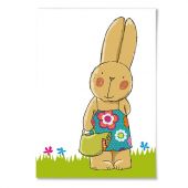 "Hase mit Gießkanne" Postkarte