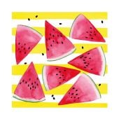 AKTION - Papierservietten „Melon & Stripes“ mit Wassermelonen-Design 33 x 33 cm