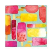 AKTION - Papierservietten „Ice Cream“ mit Eis am Stiel Design 33 x 33 cm