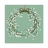 AKTION - Papierservietten "Springtime Wreath" mit Blütenkranz 33 x 33 cm