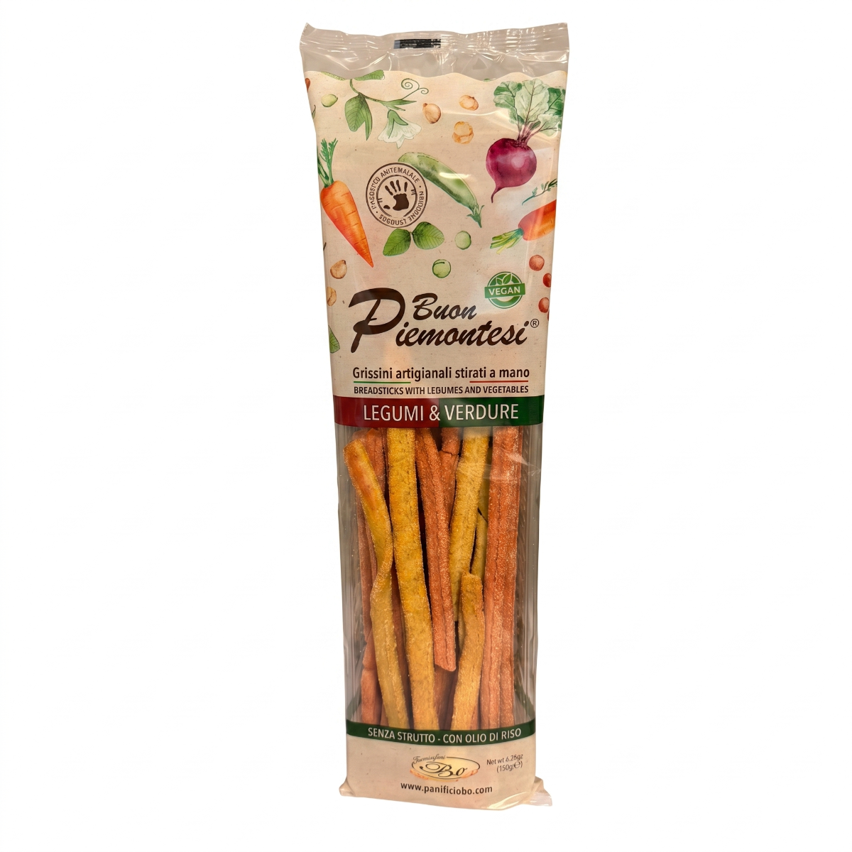 "Grissini Legumi e Verdure" handgemachte Brotsticks mit Gemüse & Hülsenfrüchten 180g