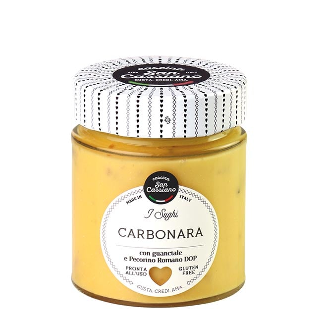 "Carbonara" Soße mit Ei, Guanciale und Pecorino Romano DOP 140g