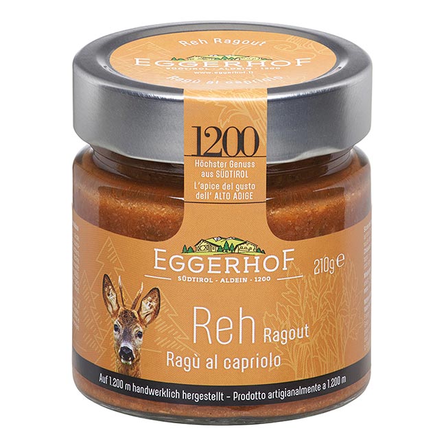 "Ragú al capriolo - Reh Ragout" Soße mit Rehfleisch 210g