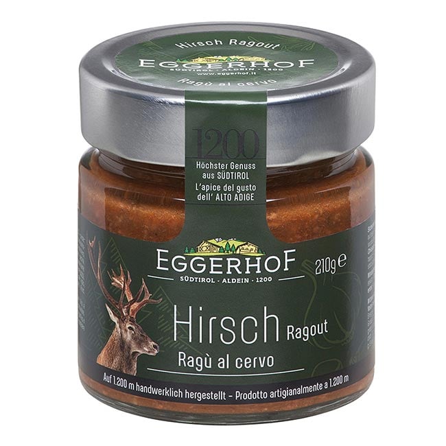 "Ragú al cervo - Hirsch Ragout" Soße mit Hirschfleisch 210g