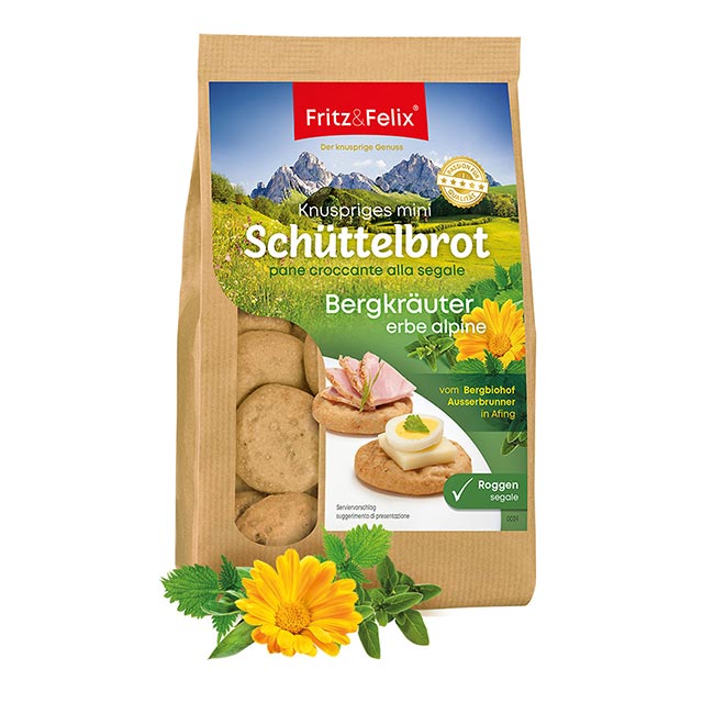 Mini Schüttelbrot mit Bergkräuter 125g