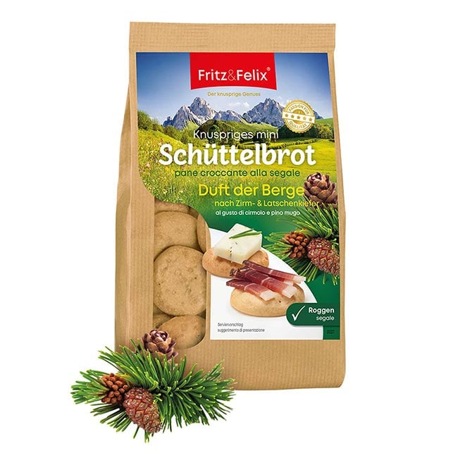 "Duft der Berge" Mini Schüttelbrot mit Zirm- und Latschenkiefer 125g