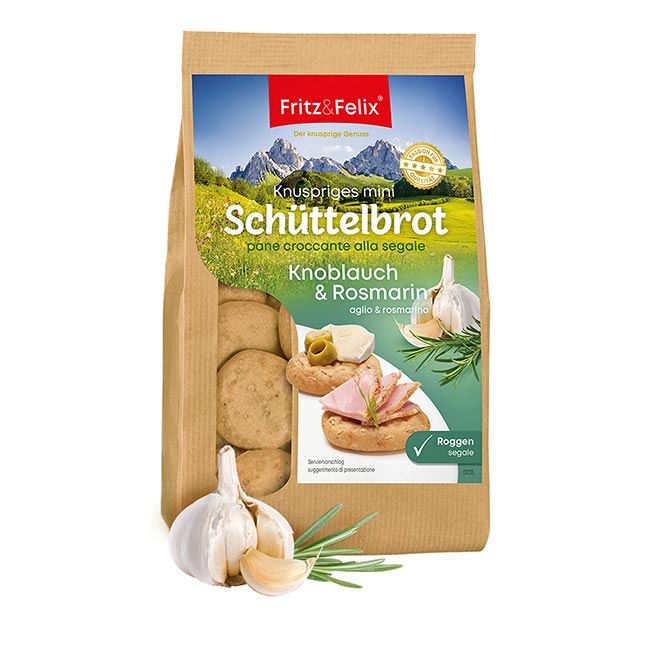 Mini Schüttelbrot mit Knoblauch und Rosmarin 125g