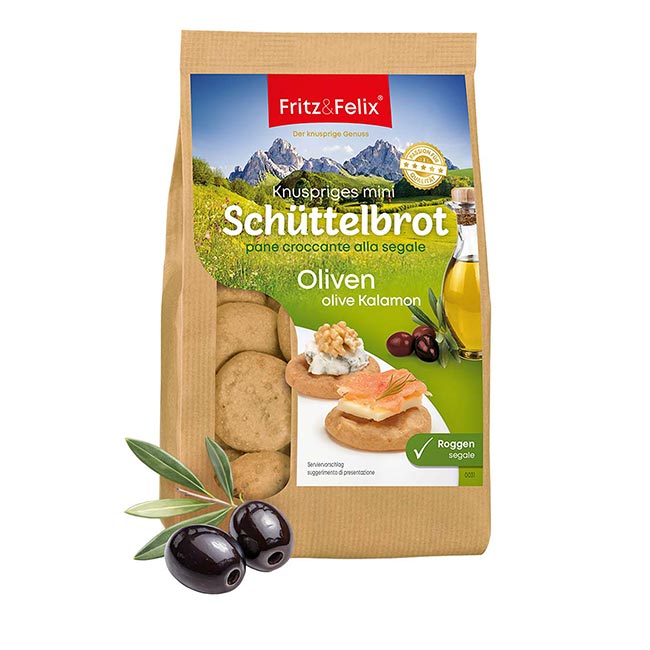 Mini Schüttelbrot mit Oliven 125g