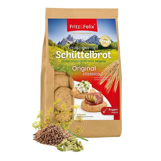 "Original Classico" Mini Schüttelbrot mit Kümmel und Fenchel 125g